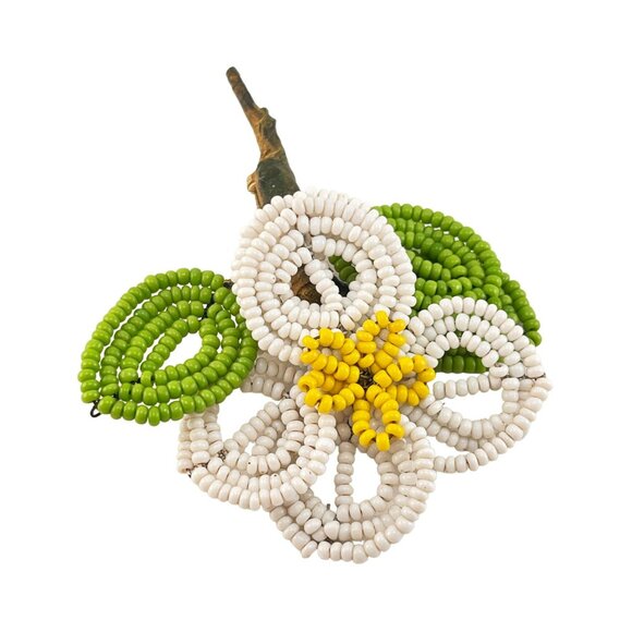 Hand wired Seed Bead Floral Flower Bouquet Beaded Vintage Pin Brooch - Picture 2 of 7